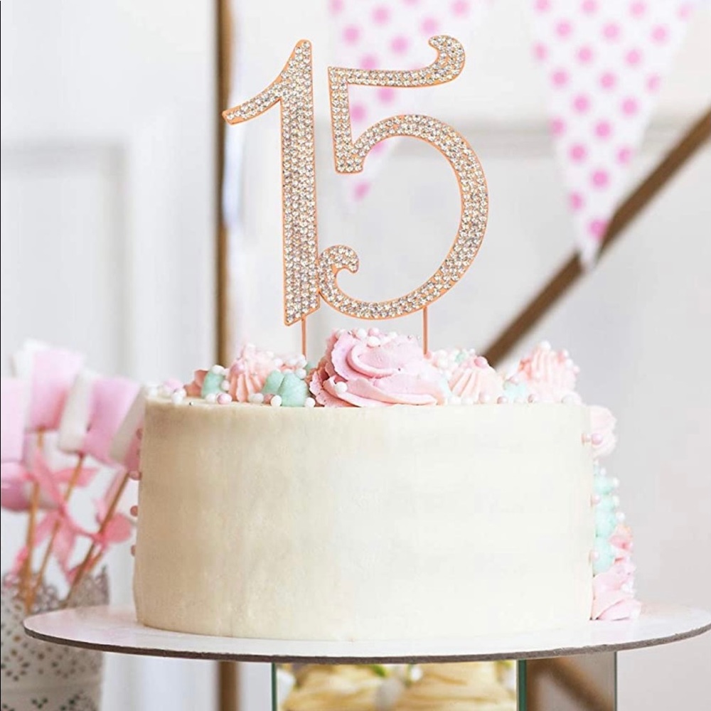 Cake topper 
15 Cake Topper -  Gold Metal - 15th
